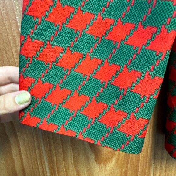 Dec. 25 Red Green Christmas Office Party Suit Coat Matching Tie Set Men's L - Picture 4 of 10